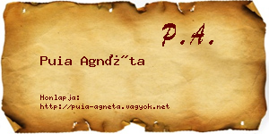 Puia Agnéta névjegykártya